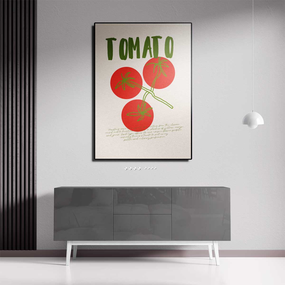 Tomaat Illustratie Kunstwerk-canvas-dibond-plexiglas-wanddecoratie-WallArtistic