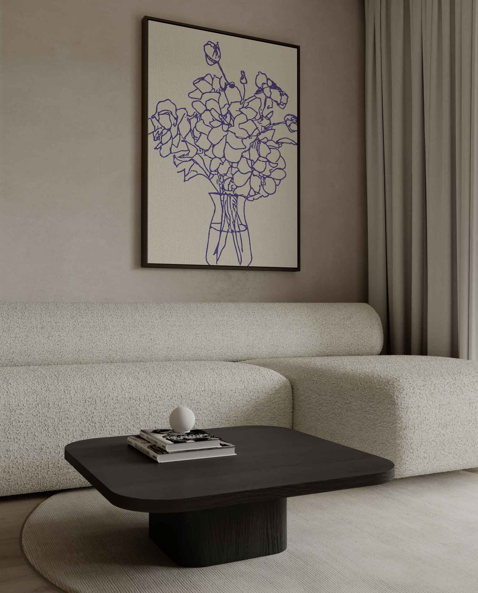 Handgetekende Bloemenpracht Kunstwerk-canvas-dibond-plexiglas-wanddecoratie-WallArtistic