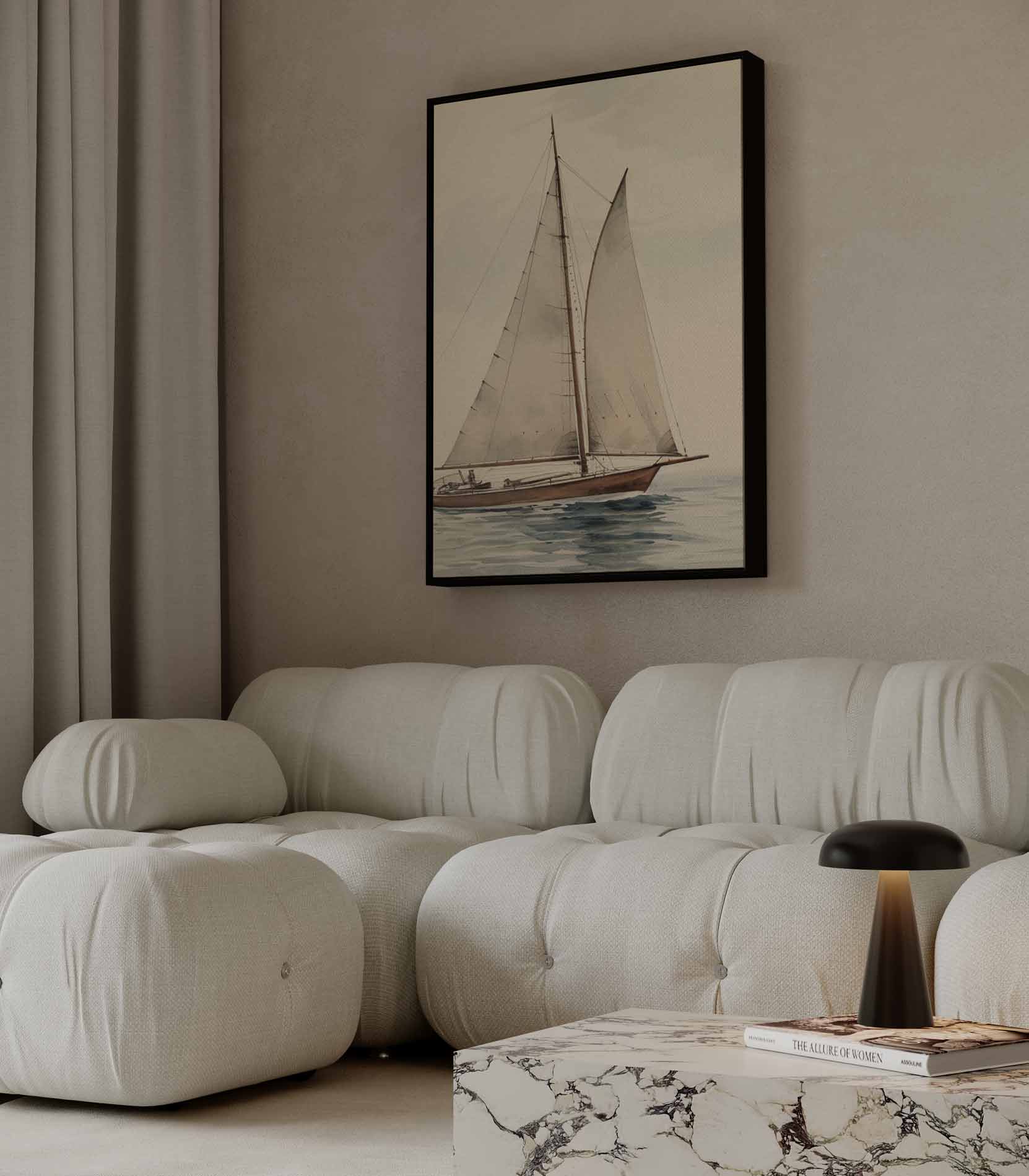 Serene Zeiltocht Kunstwerk-canvas-dibond-plexiglas-wanddecoratie-WallArtistic