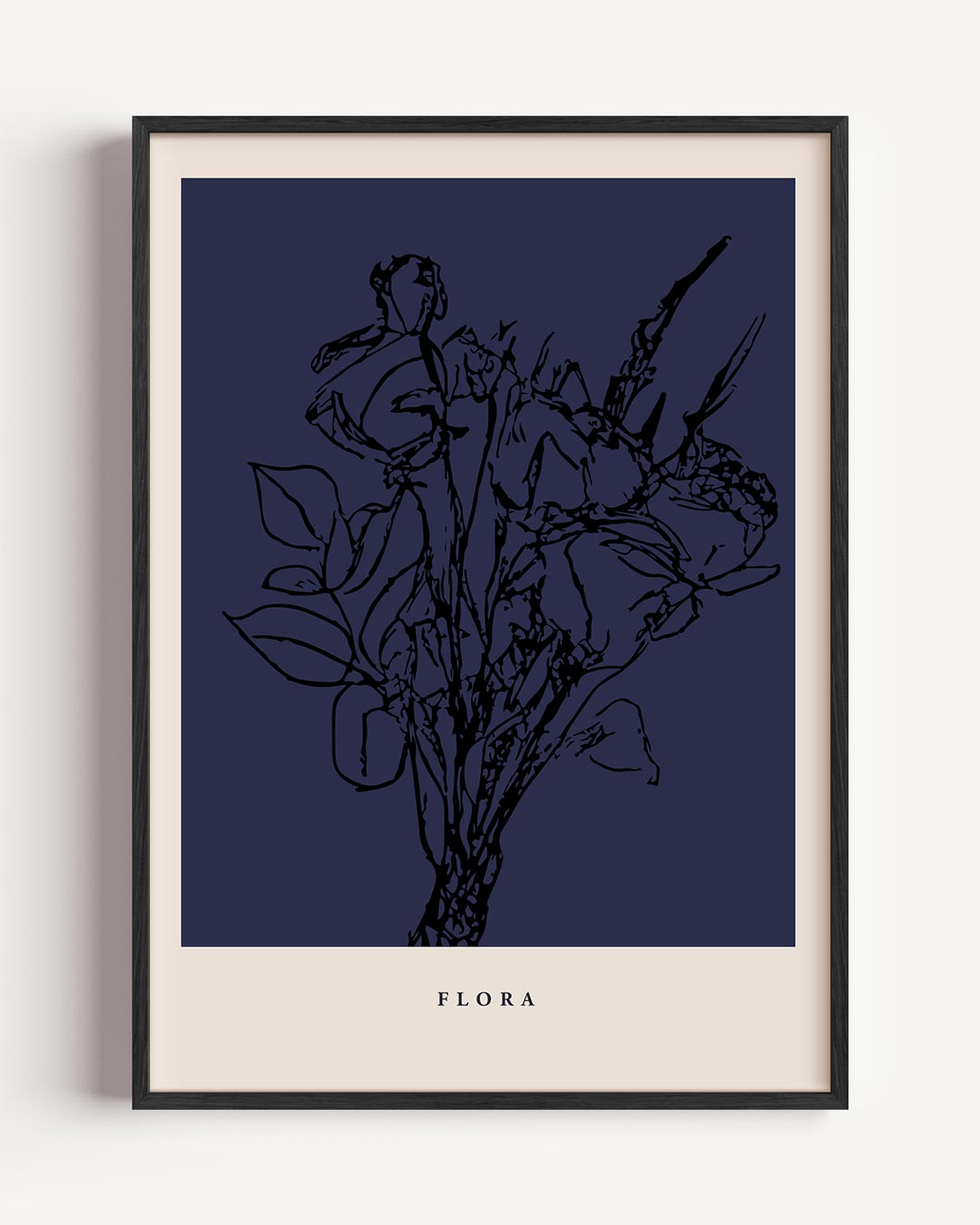 Elegante Bloemenlijntekening Poster-WallArtistic