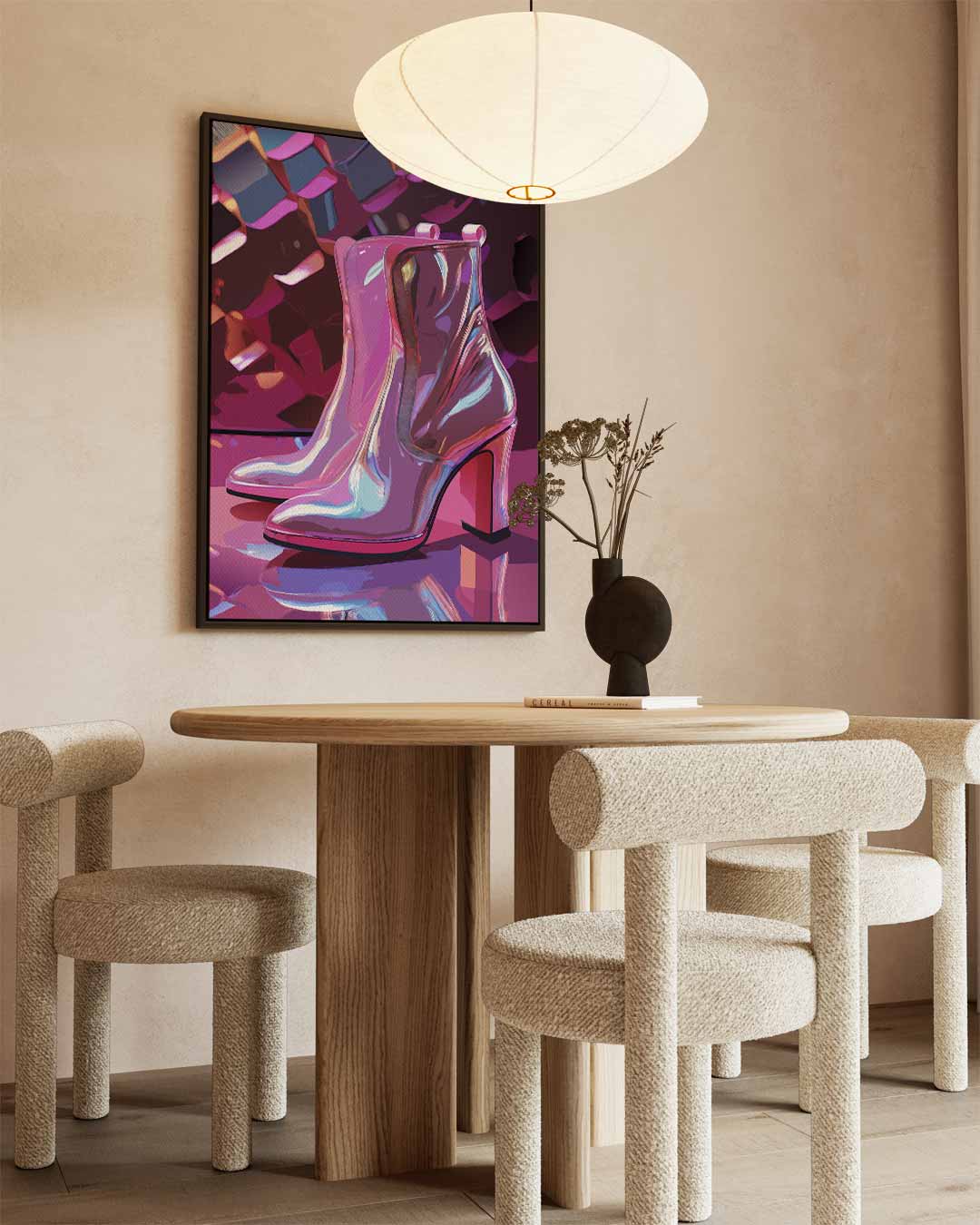 Lichteffecten Glanzende Laarzen Kunstwerk-canvas-dibond-plexiglas-wanddecoratie-WallArtistic