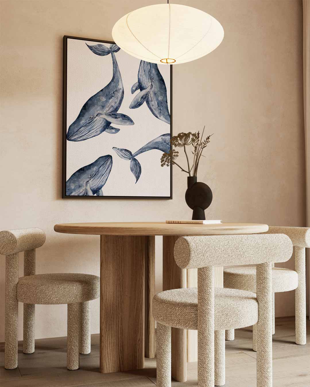 Dromerige Walvissen in Waterverf Kunstwerk-canvas-dibond-plexiglas-wanddecoratie-WallArtistic