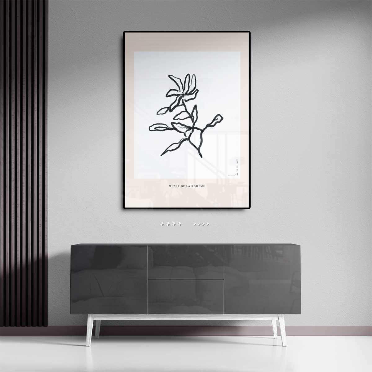 Elegante Bloemillustratie Kunstwerk-canvas-dibond-plexiglas-wanddecoratie-WallArtistic