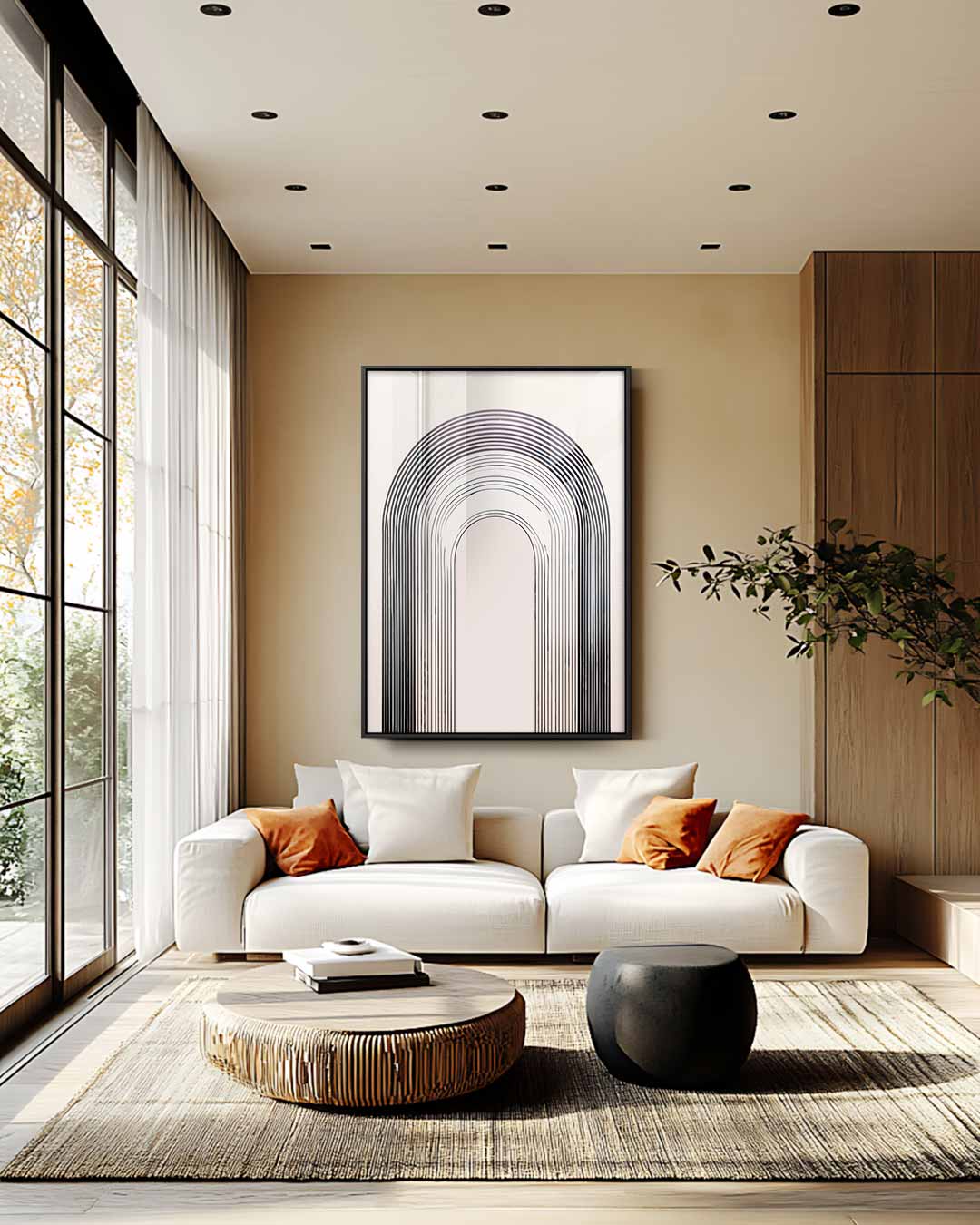 Abstracte Booglijn Kunstwerk-canvas-dibond-plexiglas-wanddecoratie-WallArtistic
