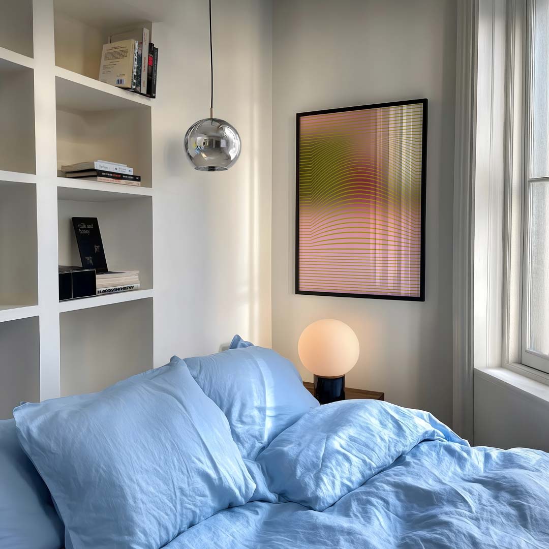 Abstracte Goudroze Dromerij Poster-WallArtistic