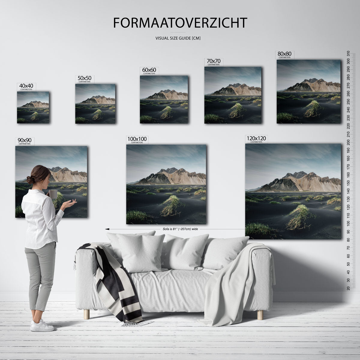 Berglandschap met gras Poster