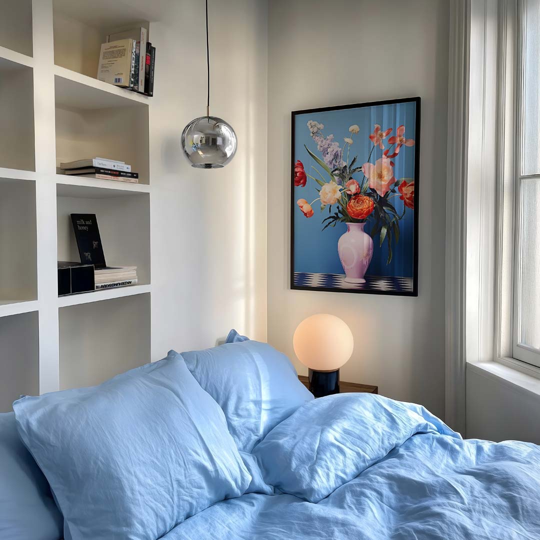 Bloemenpracht in Pastel Vaas Poster-WallArtistic