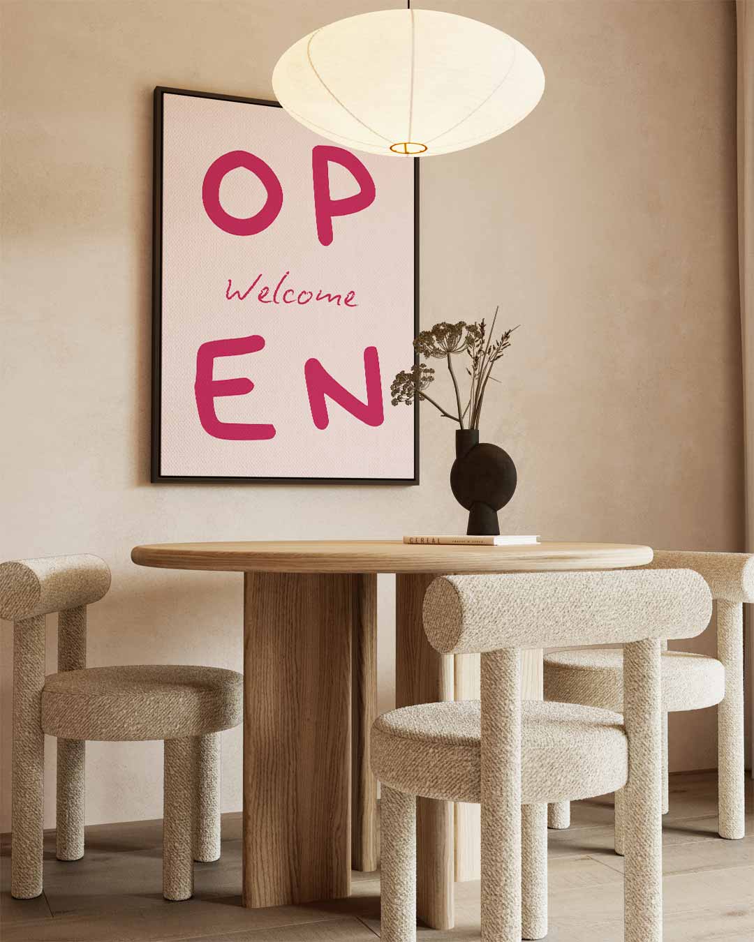 Welkomstbord "Open Kunstwerk-canvas-dibond-plexiglas-wanddecoratie-WallArtistic