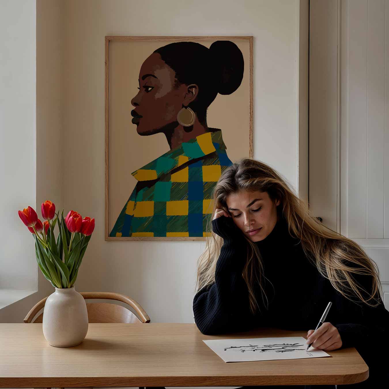 Stijlvolle Profielillustratie Poster-WallArtistic
