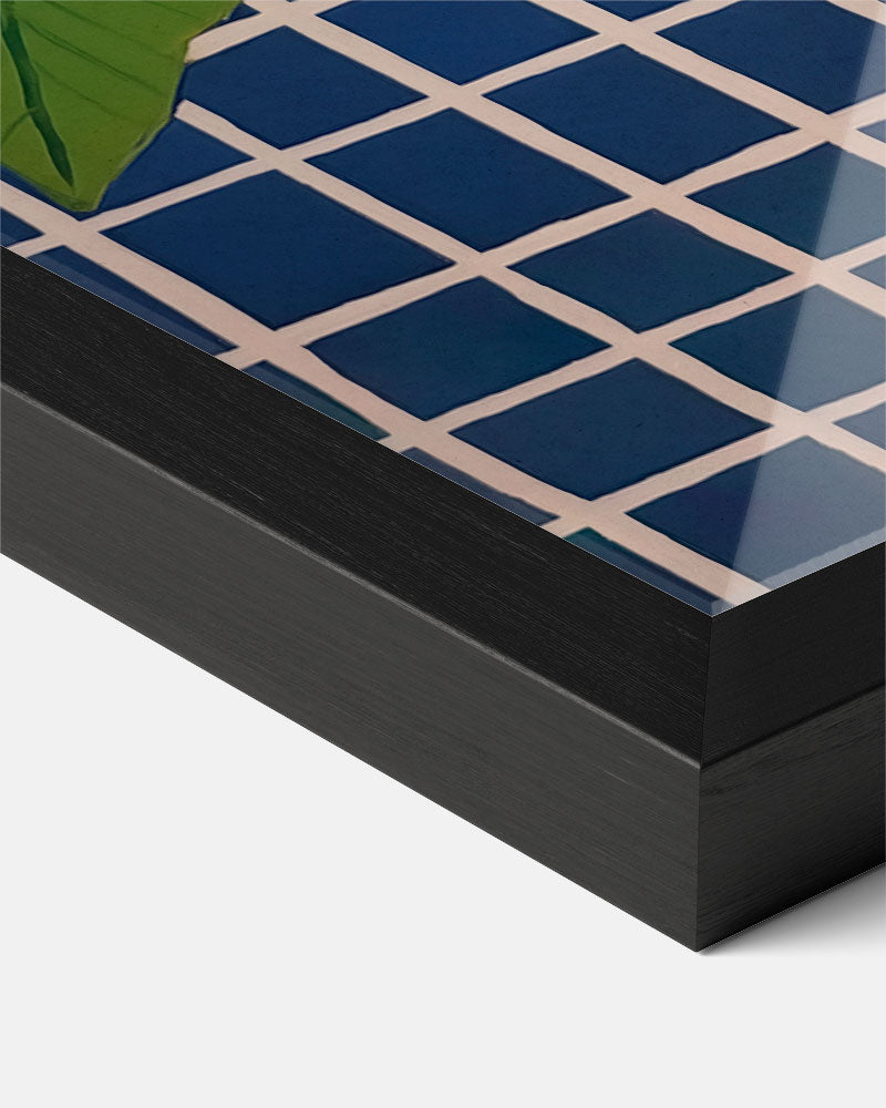 Zonnige Citroenen op Blauw Poster-WallArtistic