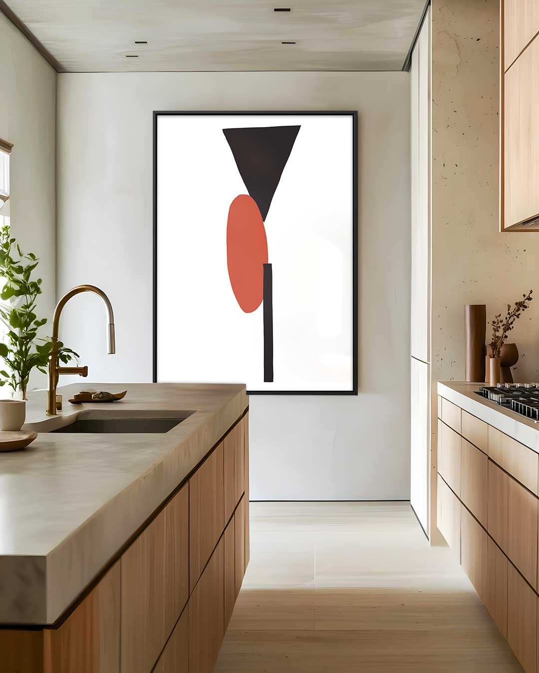 Modern Geometrisch Contrast Kunstwerk-canvas-dibond-plexiglas-wanddecoratie-WallArtistic