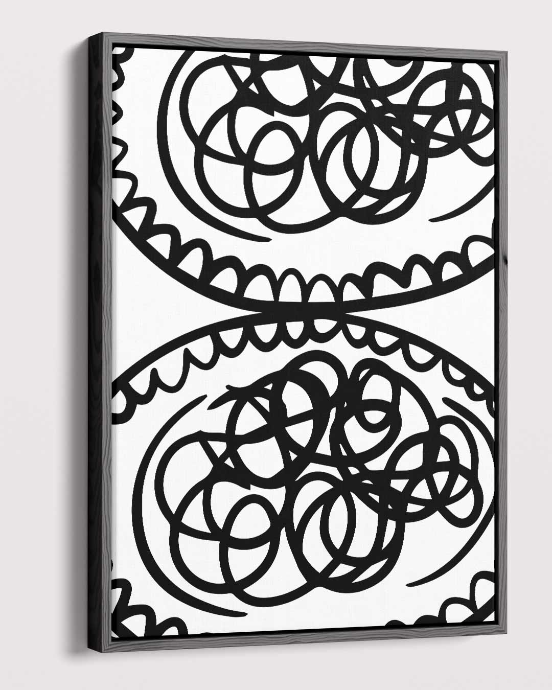 Zwart-wit Doolhof Schilderij Kunstwerk-canvas-dibond-plexiglas-wanddecoratie-WallArtistic