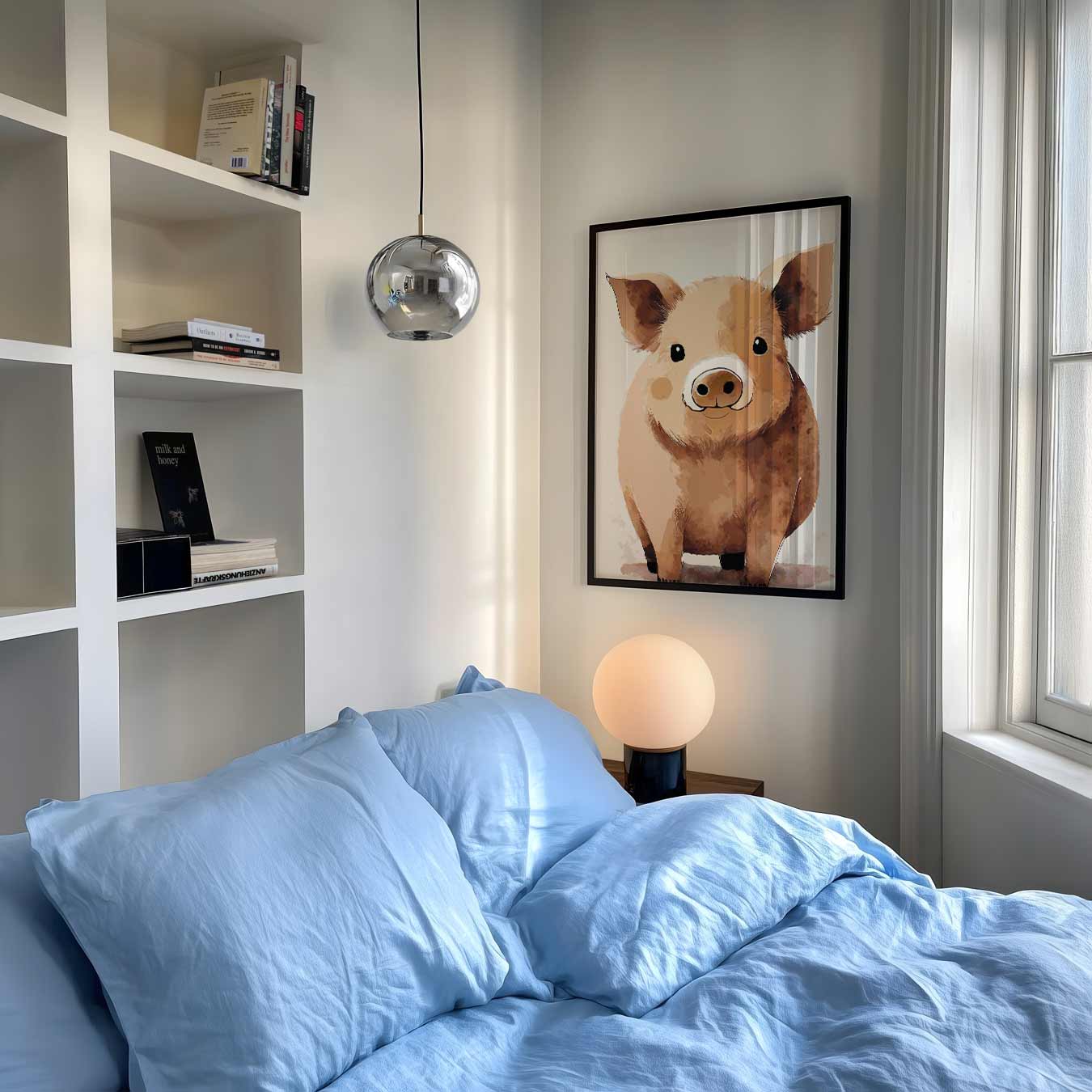 Schattige Varkensvriend Poster-WallArtistic