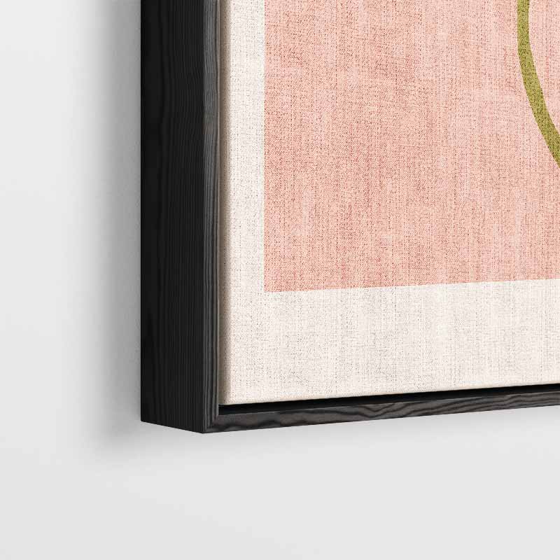 Minimalistische Bladvormen op Zalmkleur Kunstwerk-canvas-dibond-plexiglas-wanddecoratie-WallArtistic