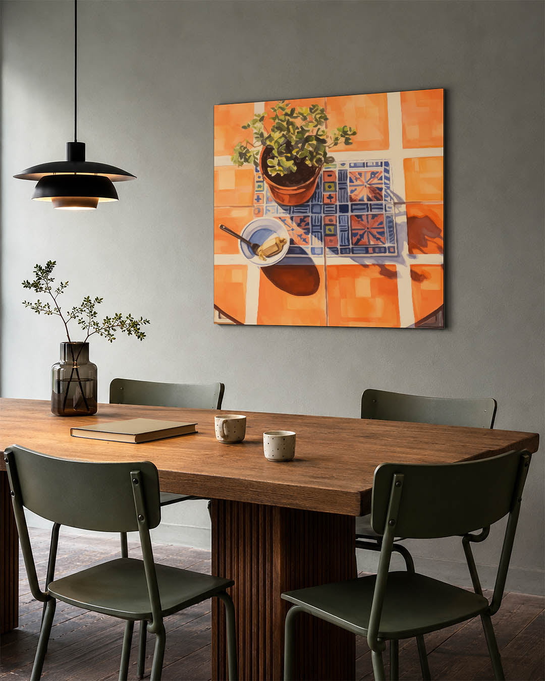 Kleurrijke tegelcompositie Kunstwerk