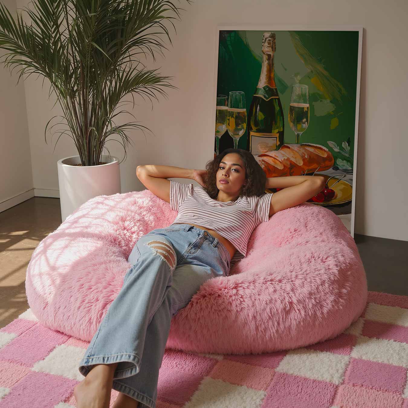 Luxe Champagne en Fruit Print Poster-WallArtistic