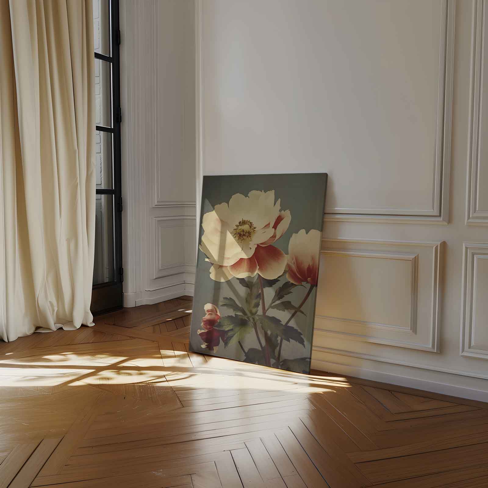 Tijdloze Pioenroos Elegantie Kunstwerk-canvas-dibond-plexiglas-wanddecoratie-WallArtistic