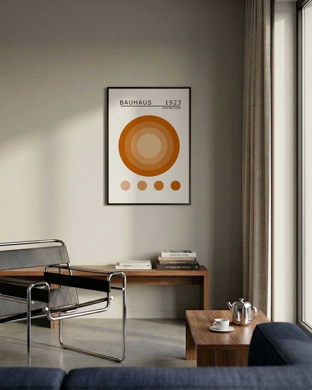 Cirkelpatroon en lijnen Poster