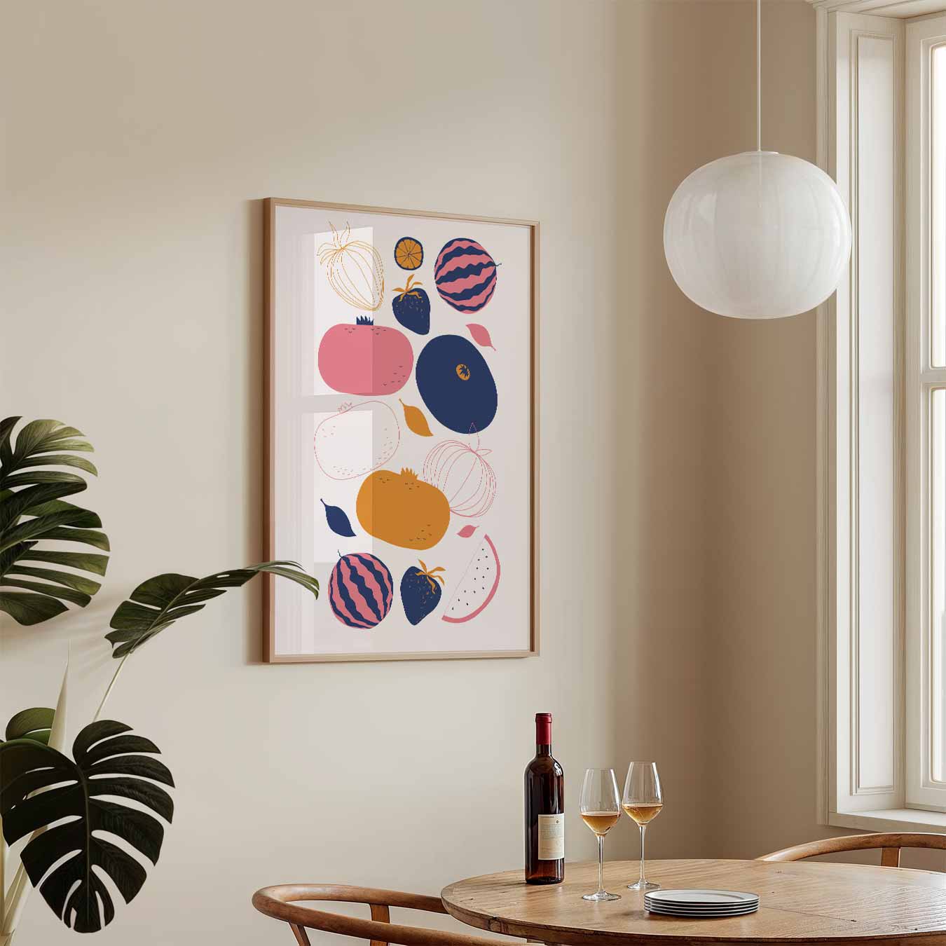 Speelse Fruitkunst Poster-WallArtistic