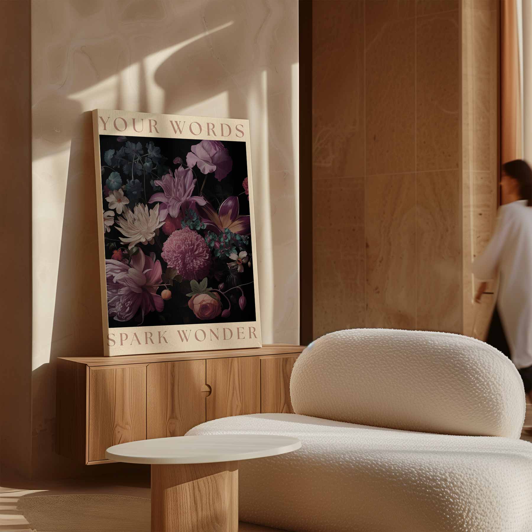Bloemenpracht Woordenprint Kunstwerk-canvas-dibond-plexiglas-wanddecoratie-WallArtistic