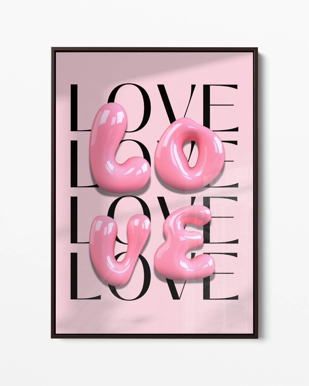 Liefde in Bubblegum Roze Kunstwerk-canvas-dibond-plexiglas-wanddecoratie-WallArtistic
