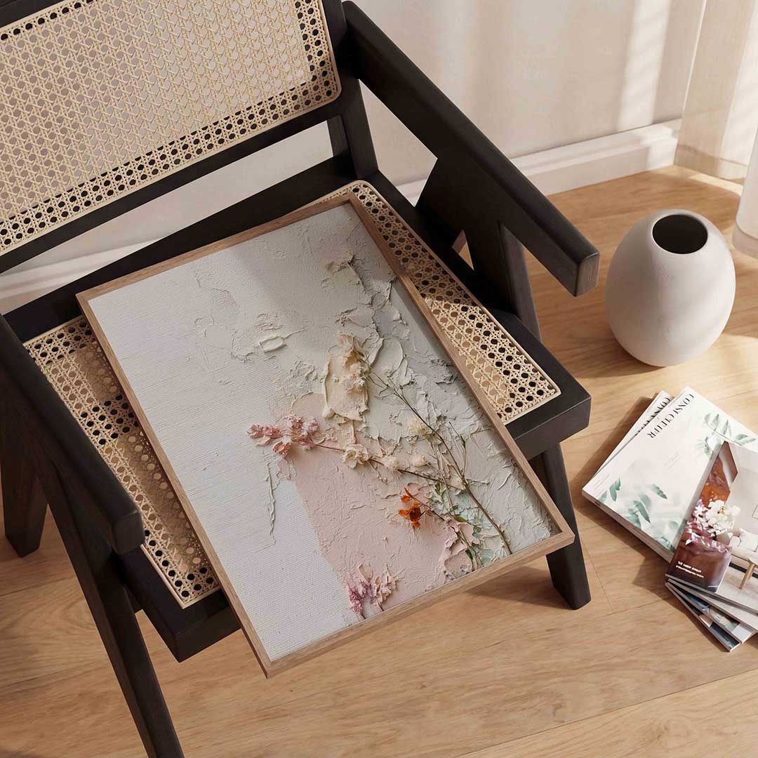 Gedroogde bloemen en textuur Poster