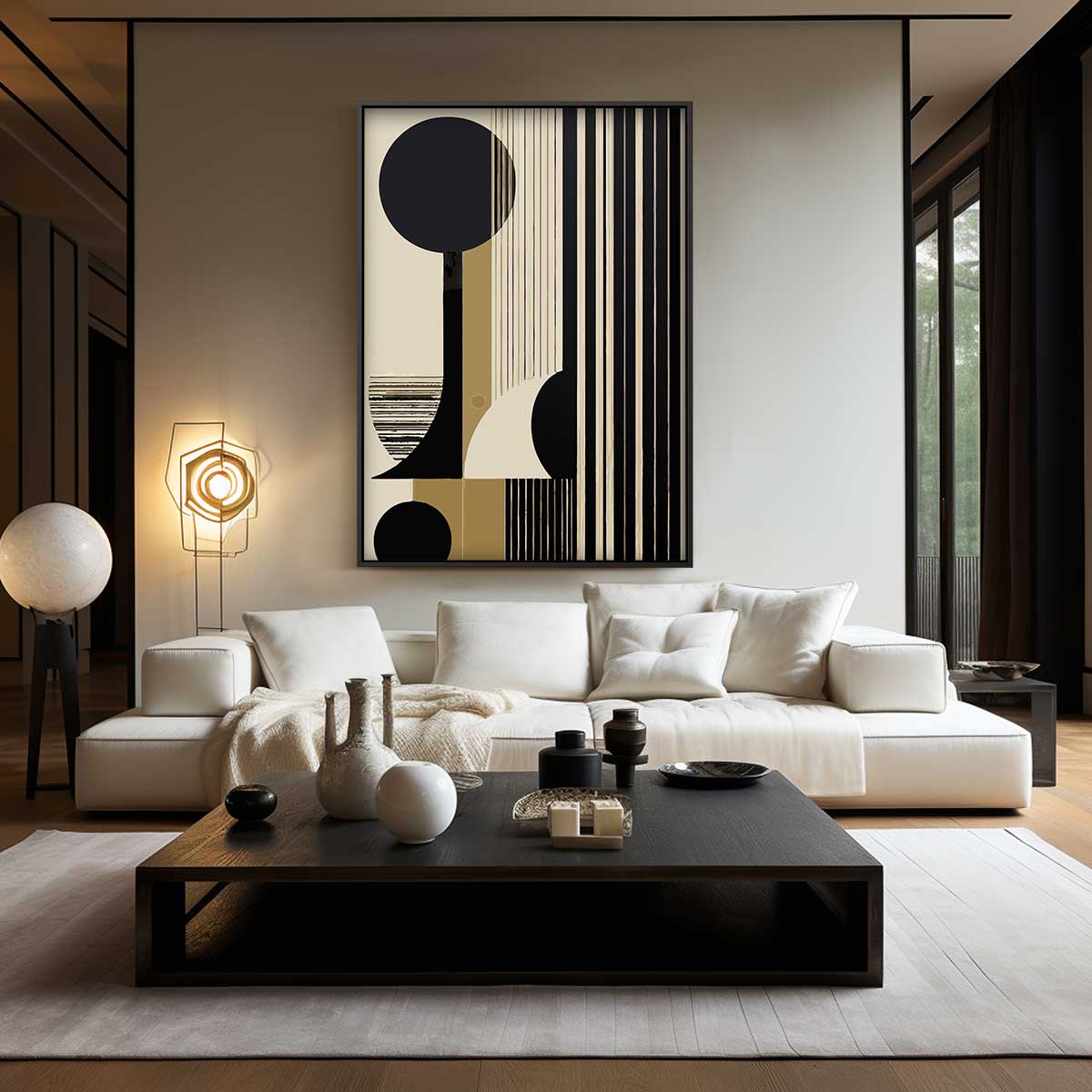 Moderne Geometrische Abstractie Kunstwerk-canvas-dibond-plexiglas-wanddecoratie-WallArtistic