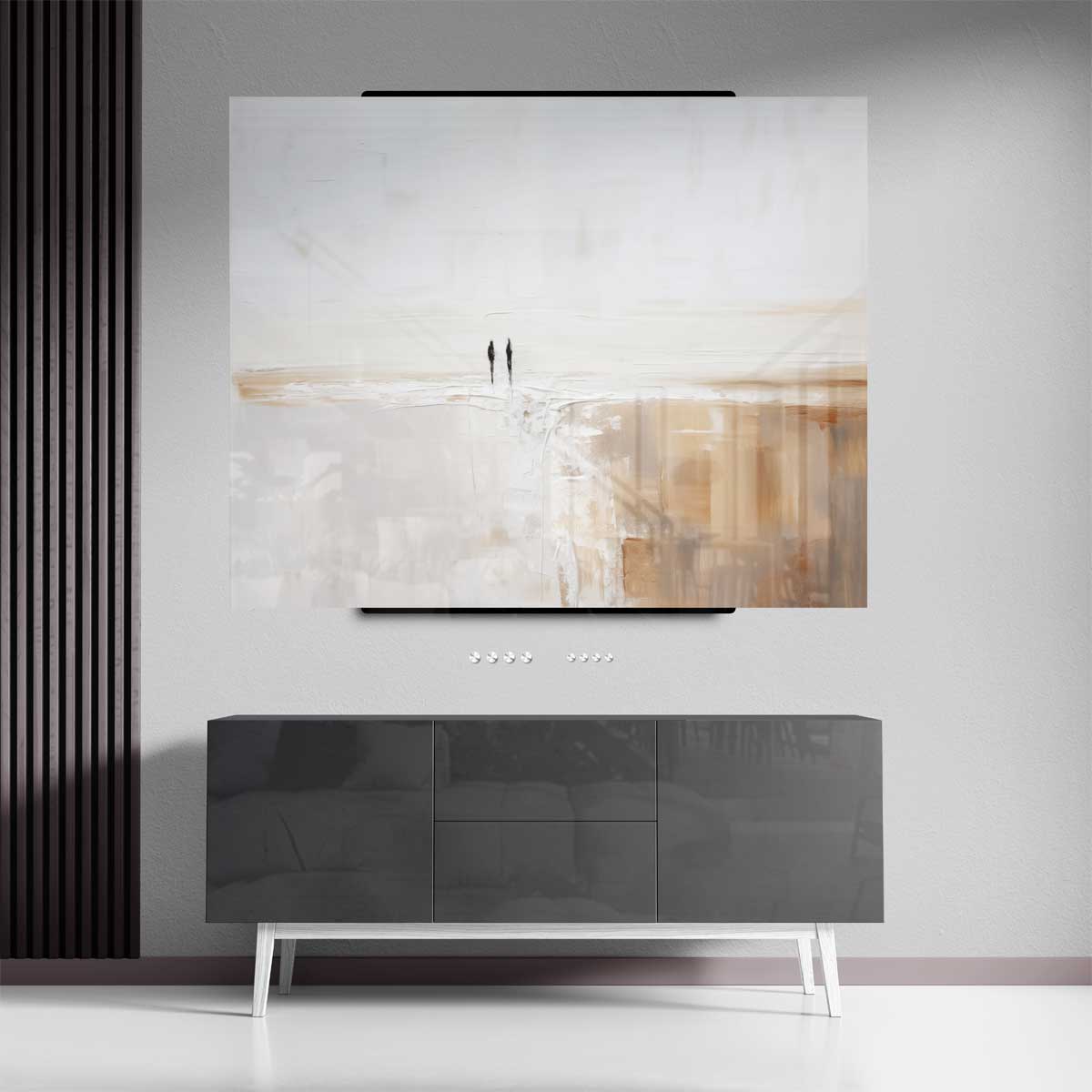 Twee Figuren aan Zee Kunstwerk-canvas-dibond-plexiglas-wanddecoratie-WallArtistic