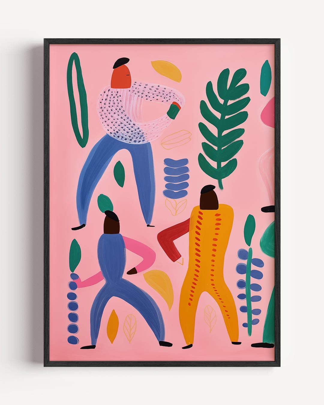 Vrolijke Dansers op Pastel Poster-WallArtistic