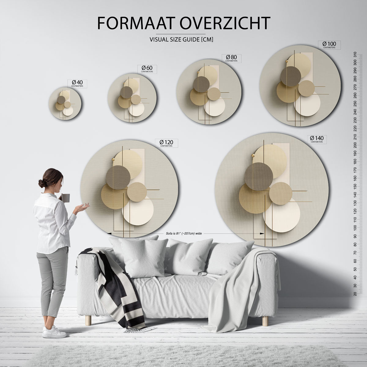 Geometrische vormen Muurcirkel