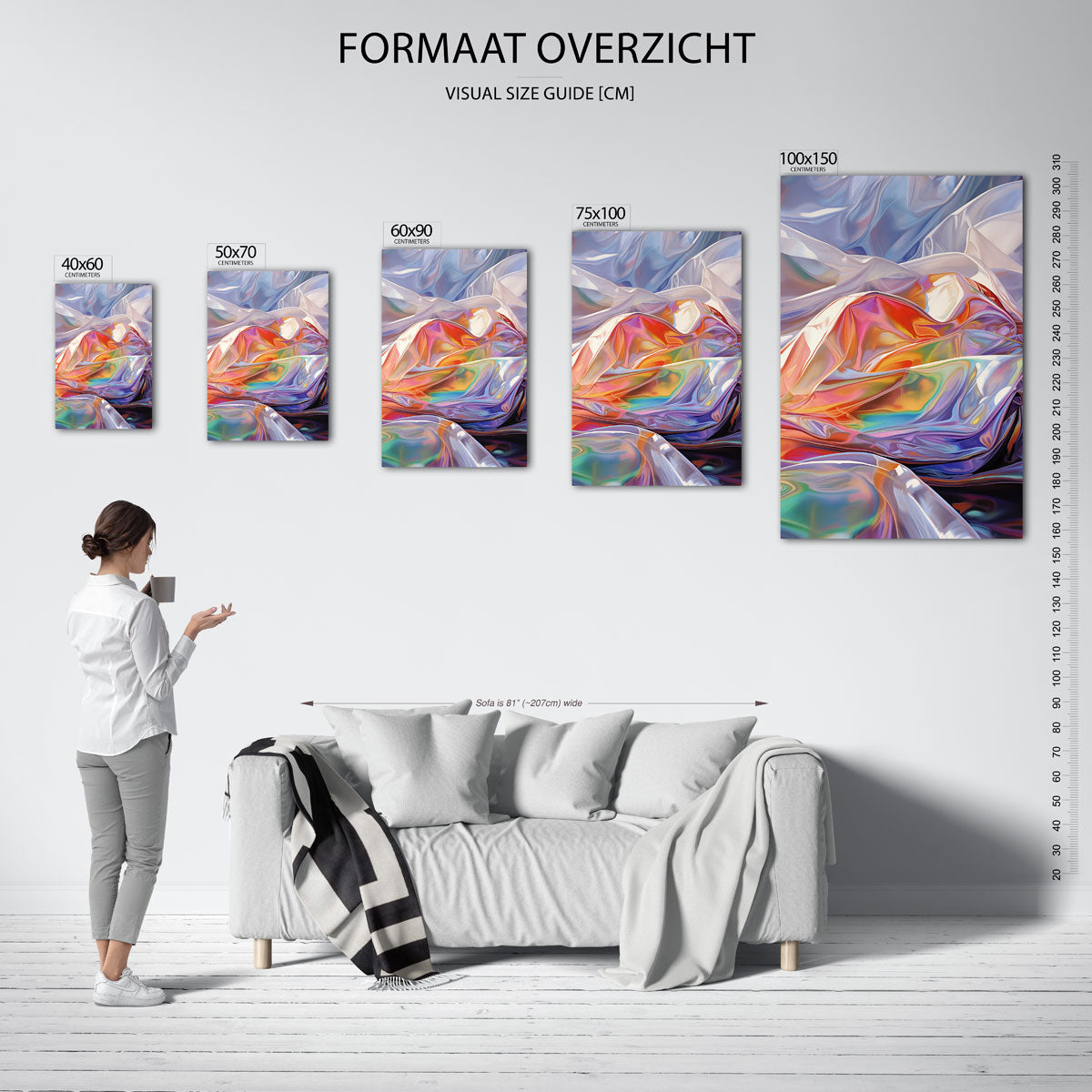 Kleurrijke golvende vormen Kunstwerk