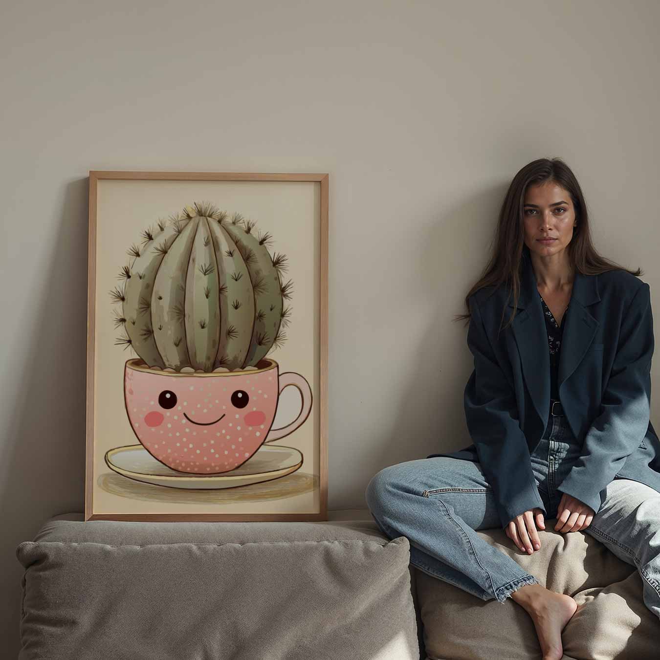Schattige Cactus Kopje Poster