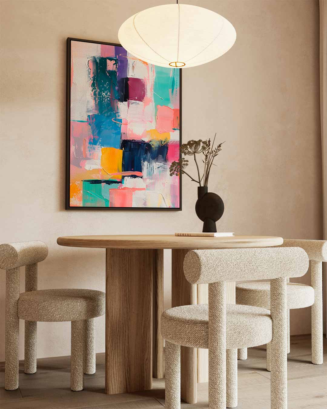 Kleurrijke Abstractie in Beweging Kunstwerk-canvas-dibond-plexiglas-wanddecoratie-WallArtistic