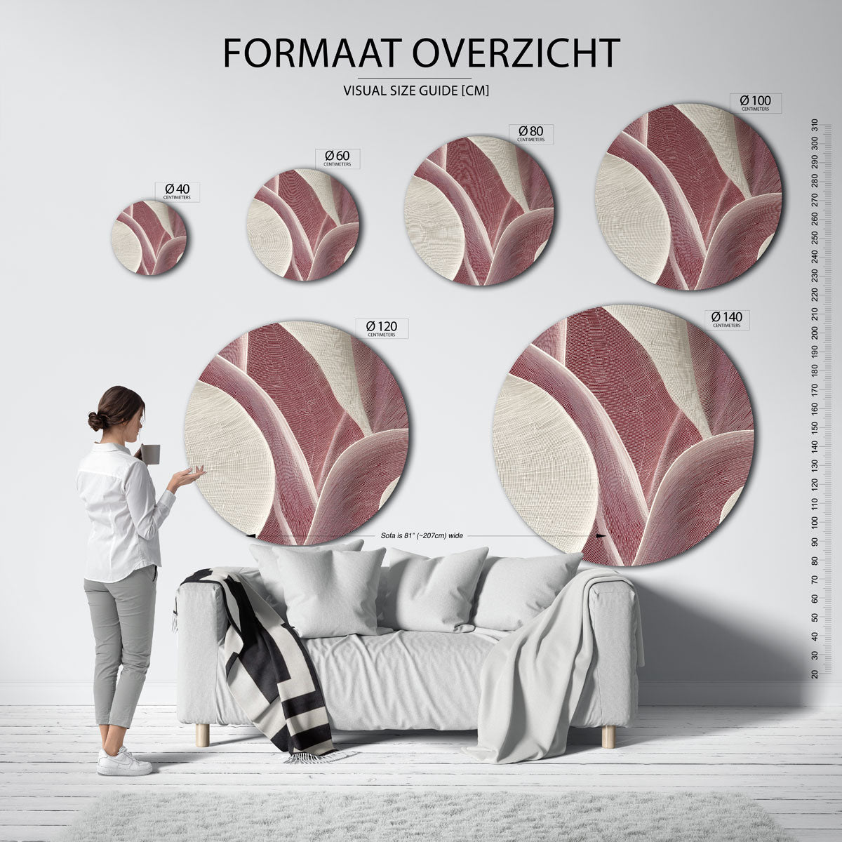 Golvende lijnen Muurcirkel