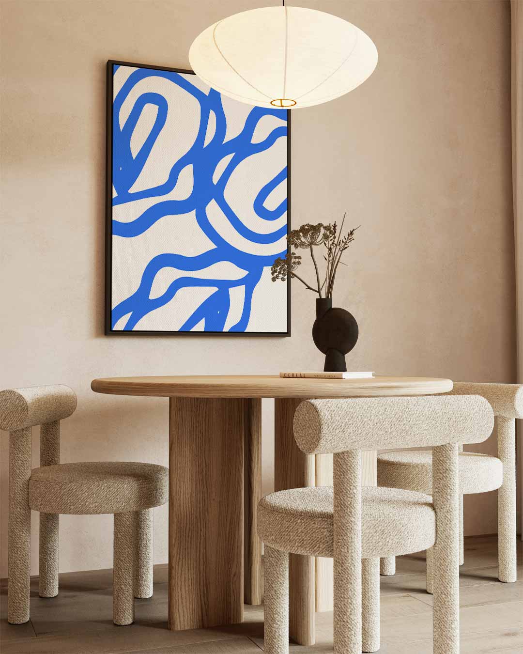 Abstracte Blauwe Golven Kunstwerk-canvas-dibond-plexiglas-wanddecoratie-WallArtistic