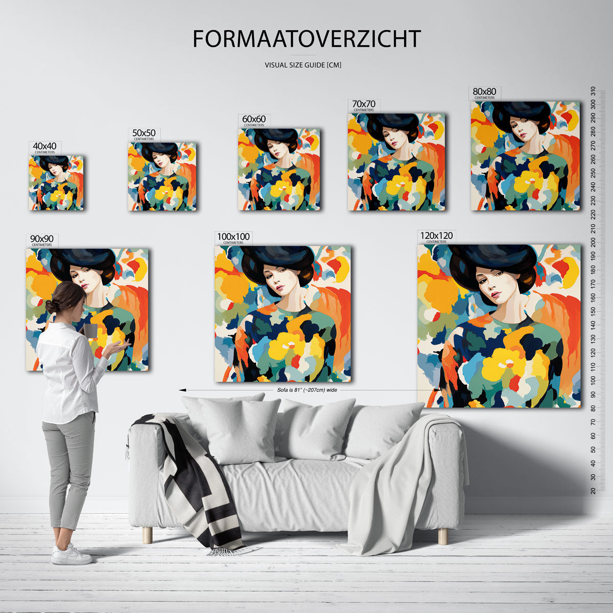 Vrouw met kleurrijke patronen Poster