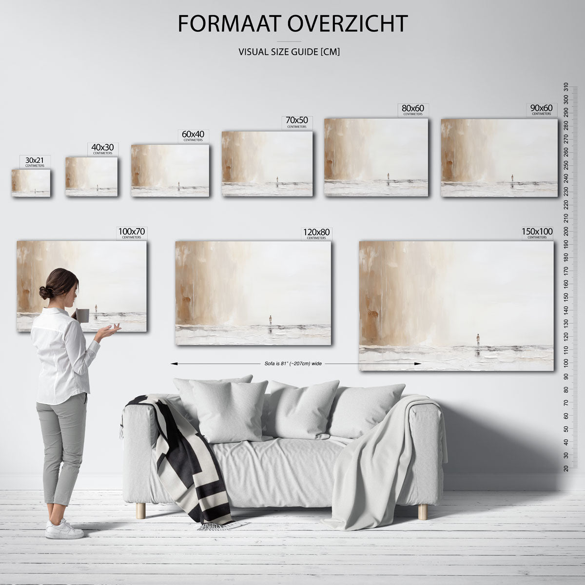 Eenzaam figuur in landschap Poster