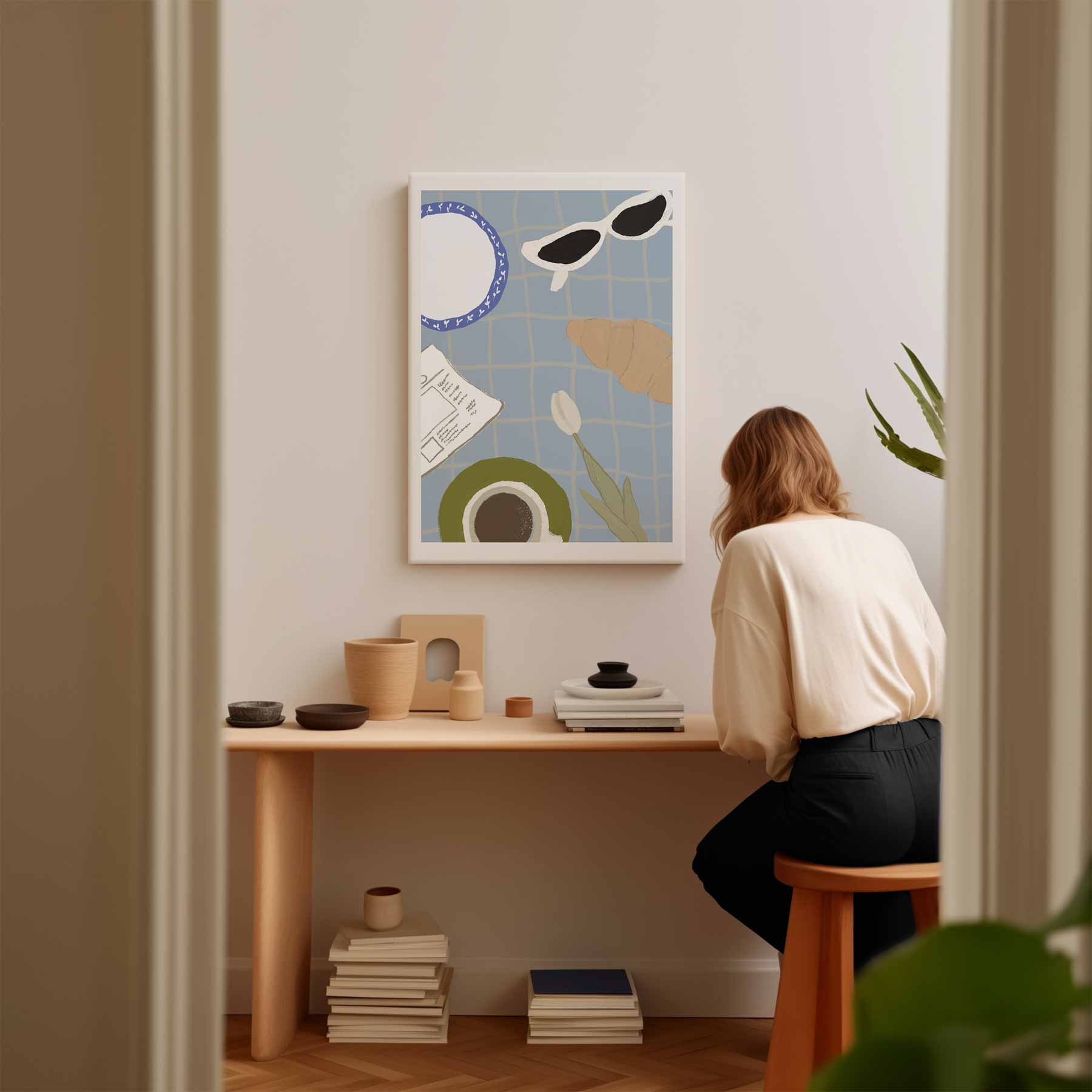 Zonnige Ontbijtsferen Kunstwerk-canvas-dibond-plexiglas-wanddecoratie-WallArtistic