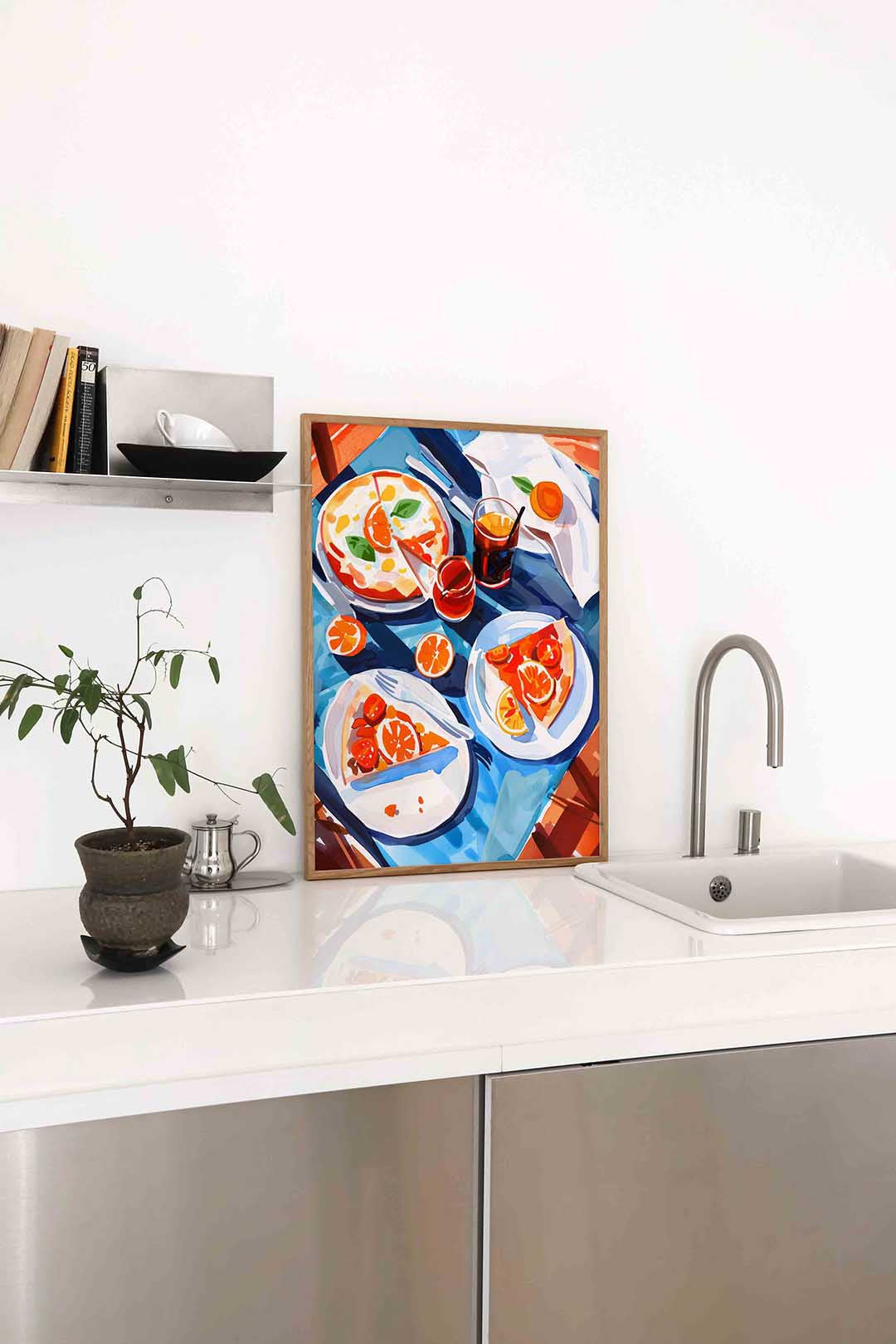 Pizza en drankjes Poster