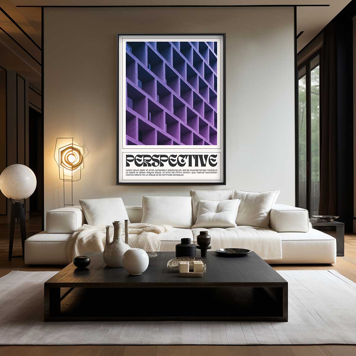 Geometrische Perspectieven Kunstwerk-canvas-dibond-plexiglas-wanddecoratie-WallArtistic