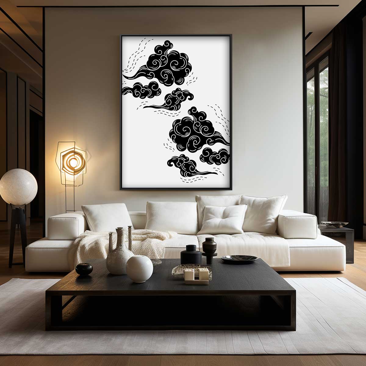 Dromerige Wolkenprint Kunstwerk-canvas-dibond-plexiglas-wanddecoratie-WallArtistic