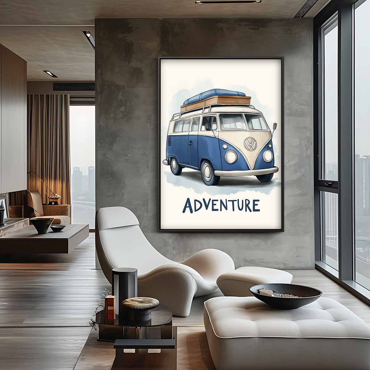 Retro Roadtrip Canvas Kunstwerk-canvas-dibond-plexiglas-wanddecoratie-WallArtistic