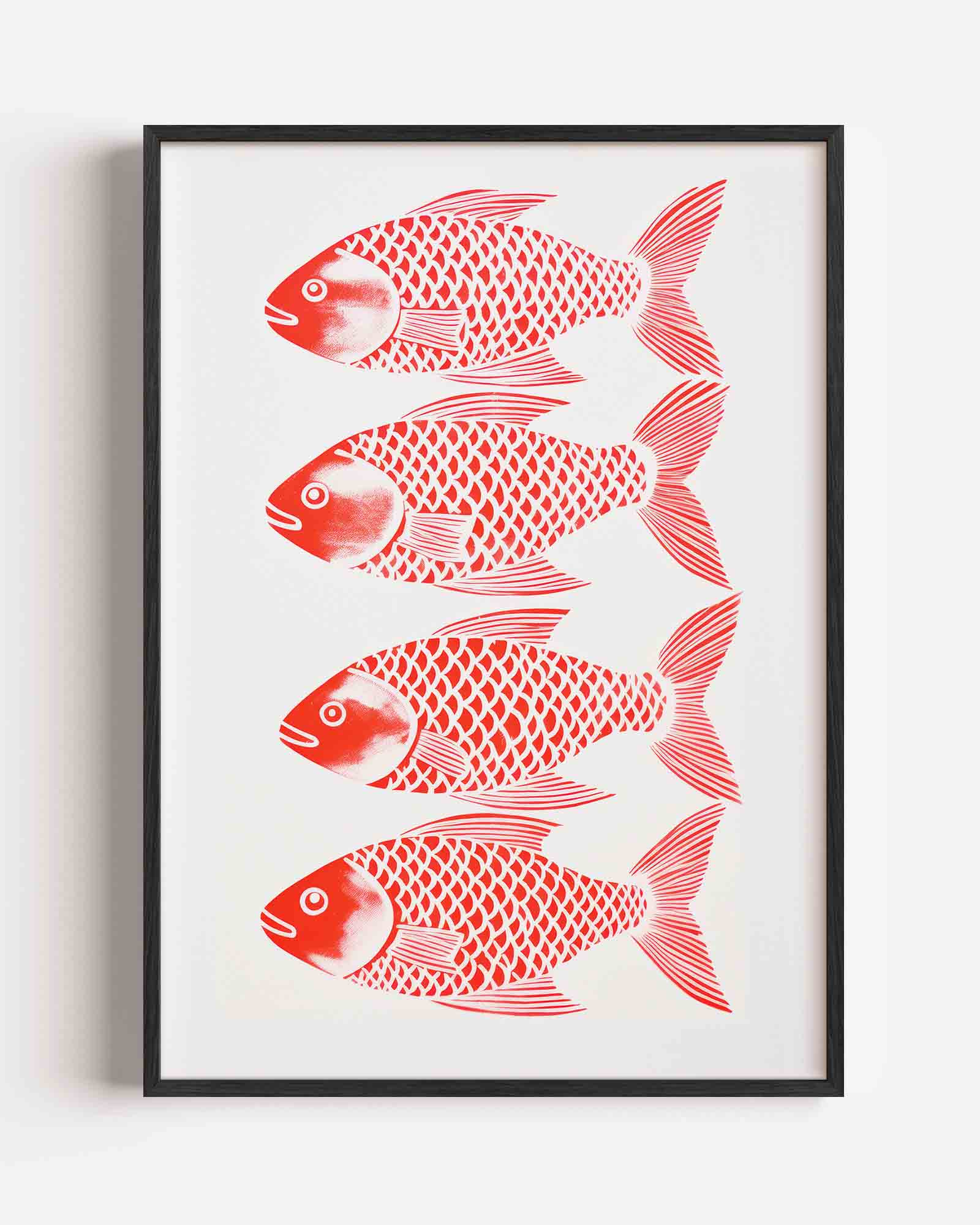 Vier rode vissen Poster