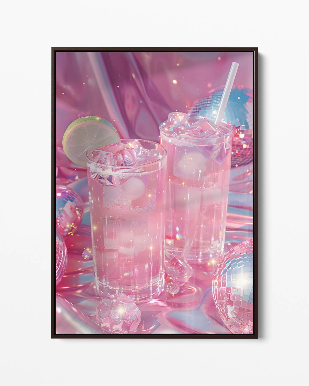 Sprankelende Roze Drankjes Kunstwerk-canvas-dibond-plexiglas-wanddecoratie-WallArtistic