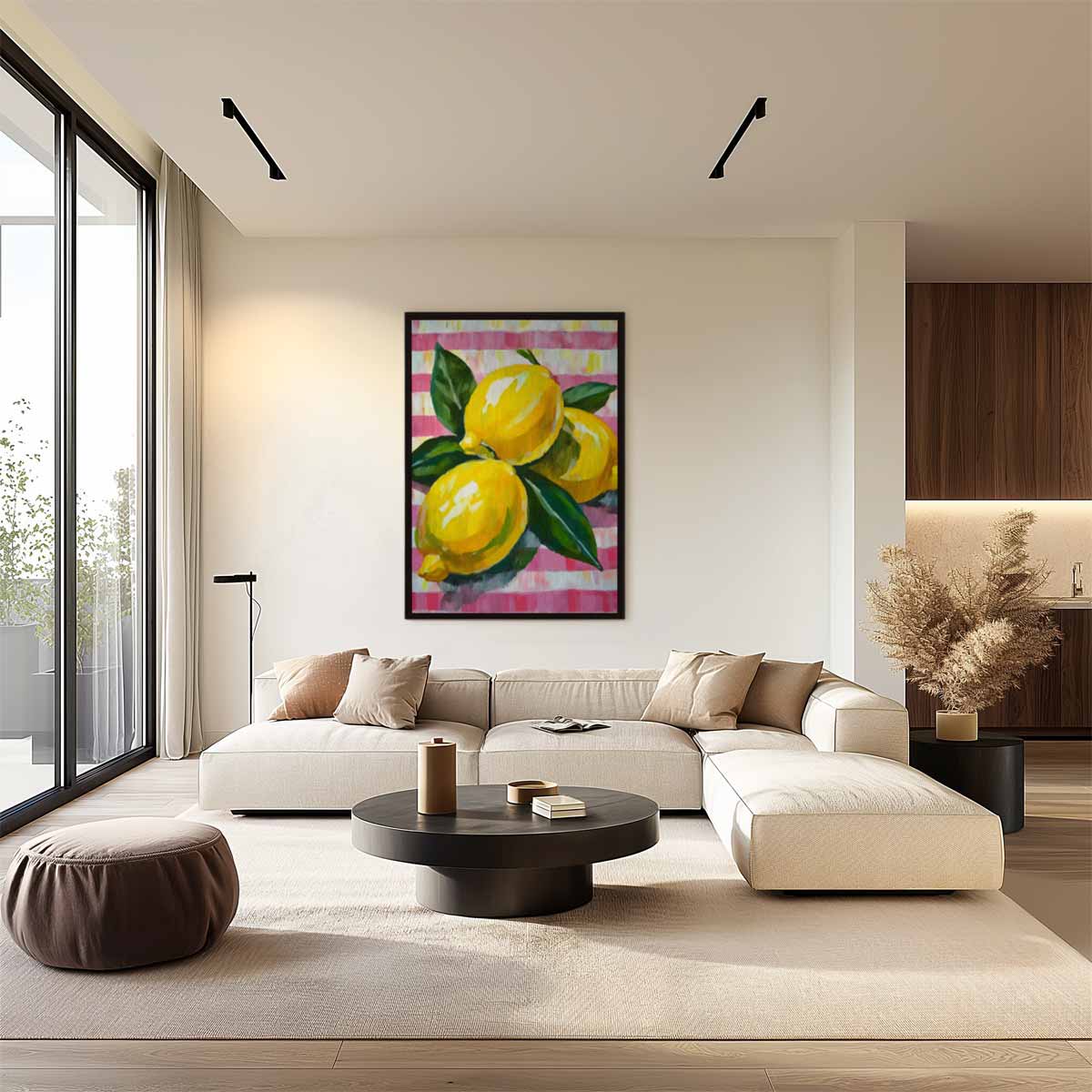 Frisse Citroenexplosie Kunstwerk-canvas-dibond-plexiglas-wanddecoratie-WallArtistic