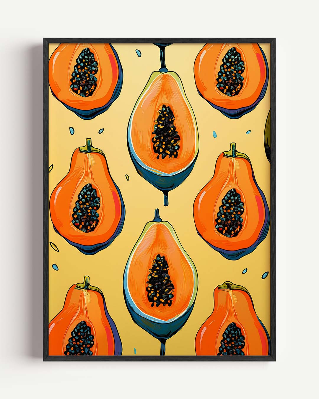 Tropische Papaya Pracht Poster-WallArtistic