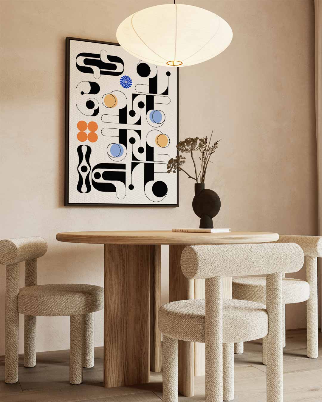 Abstracte Geometrische Compositie Kunstwerk-canvas-dibond-plexiglas-wanddecoratie-WallArtistic