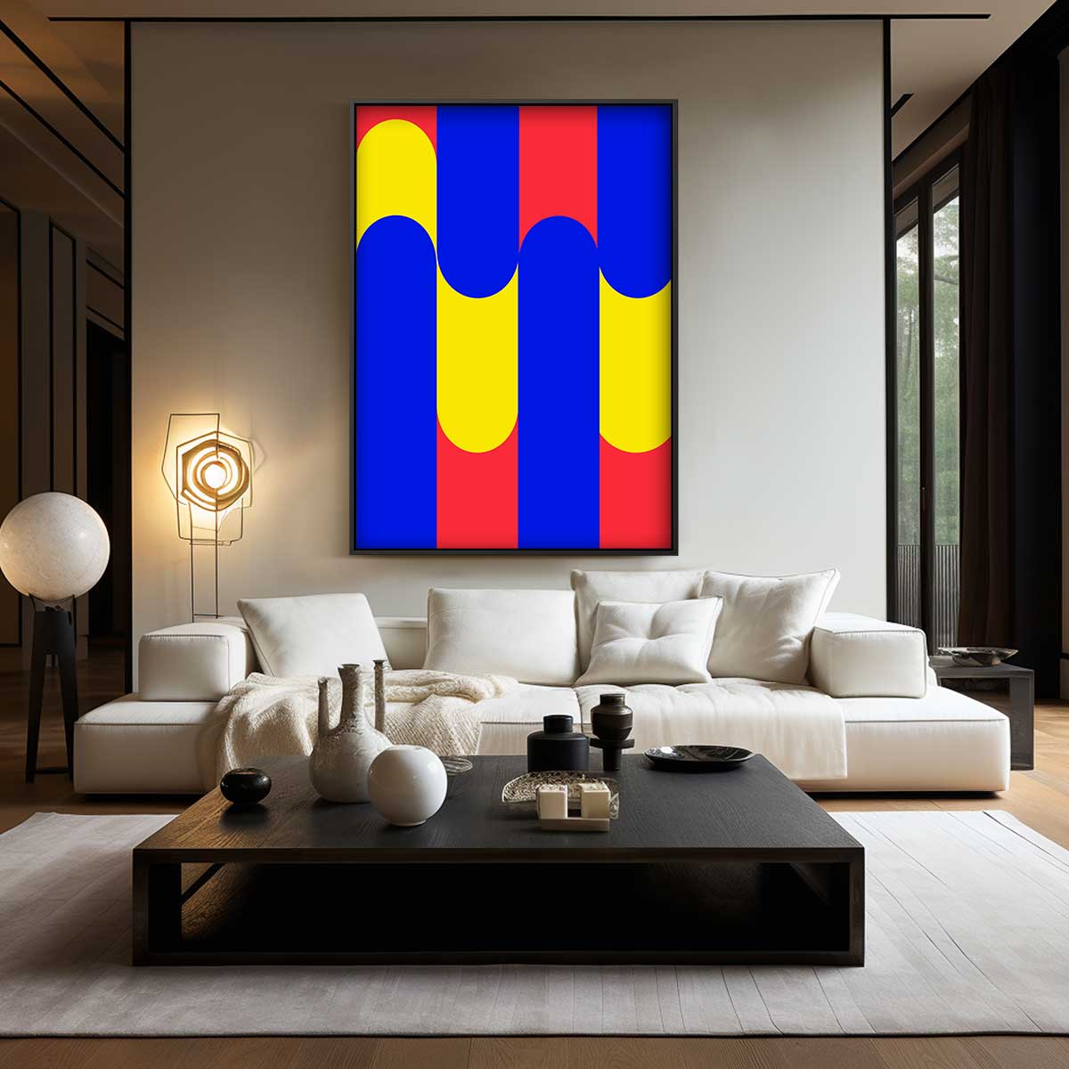 Kleurrijke Golven van Geometrie Kunstwerk-canvas-dibond-plexiglas-wanddecoratie-WallArtistic