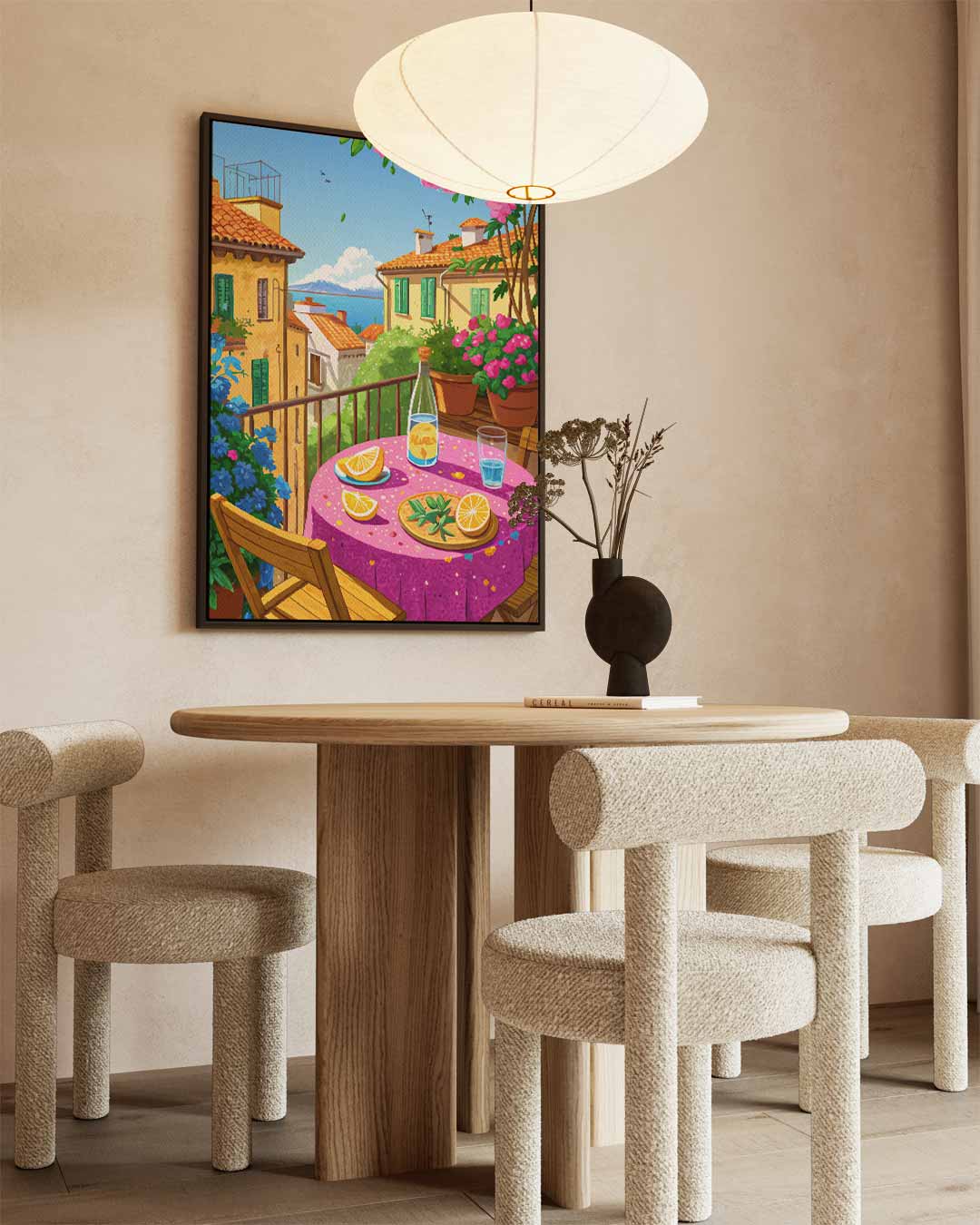Zomer op het Balkon Kunstwerk-canvas-dibond-plexiglas-wanddecoratie-WallArtistic