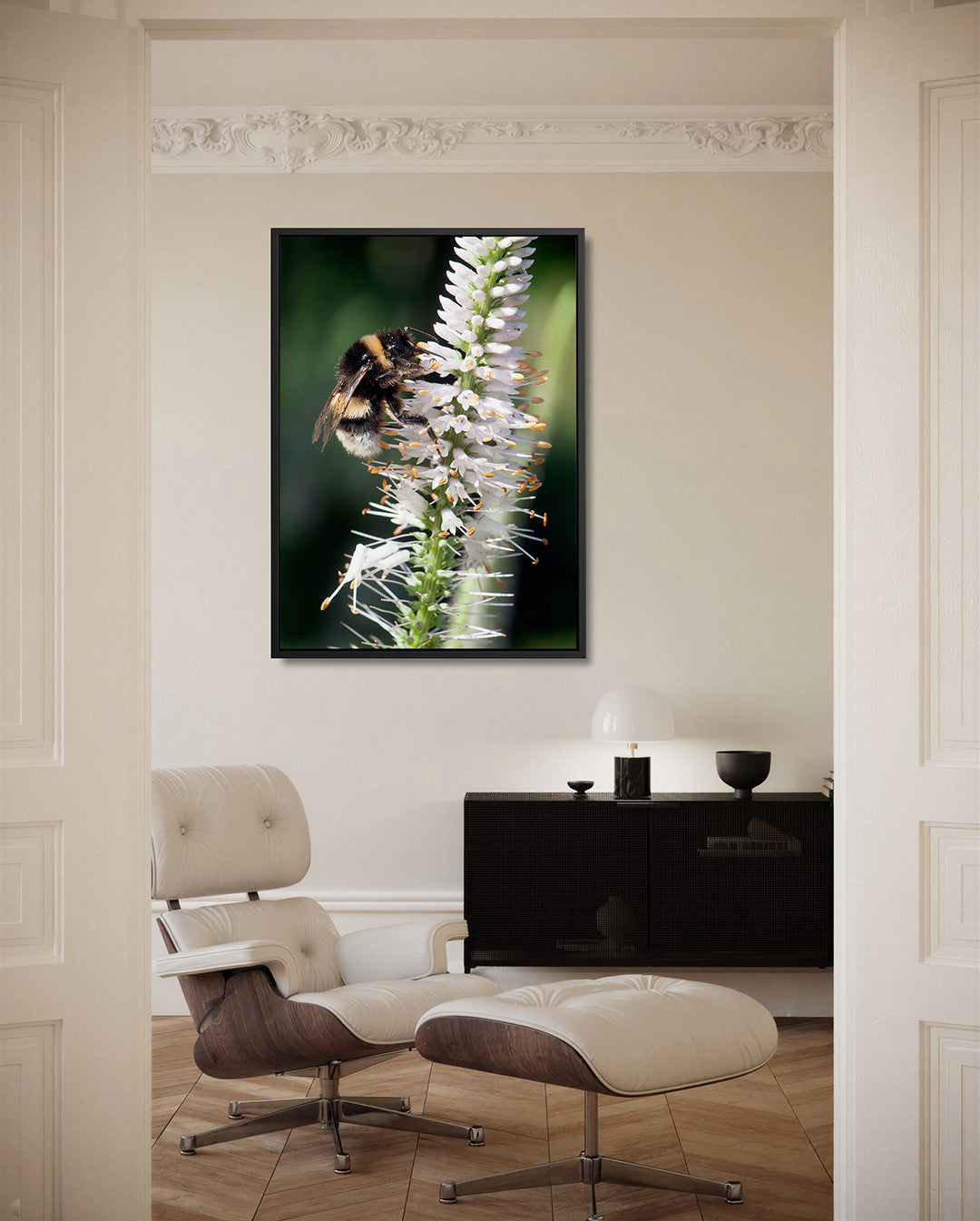 Bij op bloem Kunstwerk